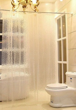 Прозрачная занавеска для душа с 12 крючками 2х1,8м