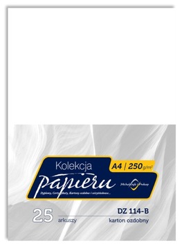 Karton wizytówkowy, na dyplom A4 250g gładki biały DZ114-B