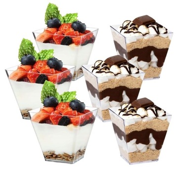 Pojemniki Kubki na mini deserki na przekąski 200ml 24szt fingerfood