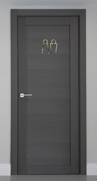 Szatnia Toaleta WC - znaczek, symbol na drzwi 16cm - lustro złote