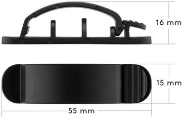 Кабельный органайзер с зажимом - набор из 6 шт., черный