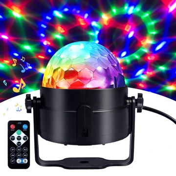 DISCO DISCO BALL RGB LED ПРОЕКТОР + ПУЛЬТ ДИСТАНЦИОННОГО УПРАВЛЕНИЯ