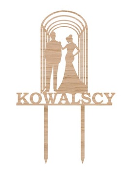 Topper drewniany Nazwisko Ślub Wesele TŚD-58