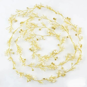 GAŁĄZKA opaska do włosów ślubna ZŁOTY WIANEK ślub