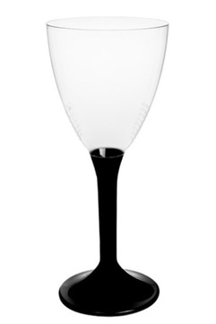 Kieliszek kieliszki plastikowe do wina do szampana czarna nóżka 160ml 10szt