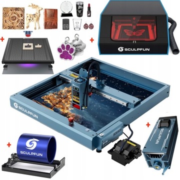 Grawer wycinarka laserowa SCULPFUN SF-A9 240W +Mata+skrzynka+oś obrotu+IR-2