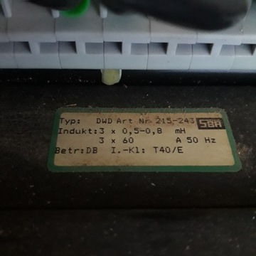 Трансформатор SBA DWD 215-243 3х0,5-0,8мГн 3х60А