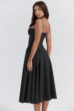 Nowa francuska sukienka na szelkach w stylu retro dla kobiet, L