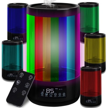 NAWILŻACZ POWIETRZA AUTOMATYCZNY AROMATERAPIA HIGROMETR 3W1 4,5L LED PILOT