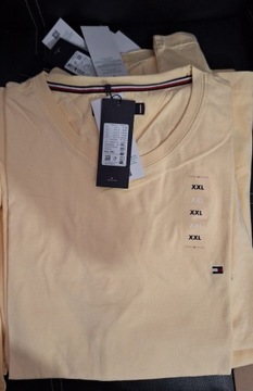 T-shirt męski Tommy Hilfiger Light Yellow okrągły dekolt rozmiar XXL