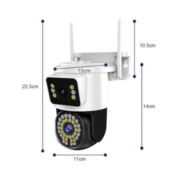 PODWÓJNA KAMERA WIFI IP 8MPX UHD ULTRAHD OBROTOWA ZEWNĘTRZNA APLIKACJA LED
