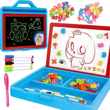 МАГНИТНАЯ ДОСКА ДЛЯ ЖИВОПИСИ СВЕТОМ Сухое стирание 3в1 58 ЭЛЕМЕНТОВ