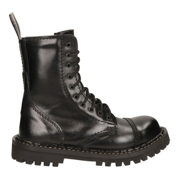 BUTY MĘSKIE SKÓRZANE GLANY WYSOKIE STEELNOSE 10-DZIUR R 37 MEDARD