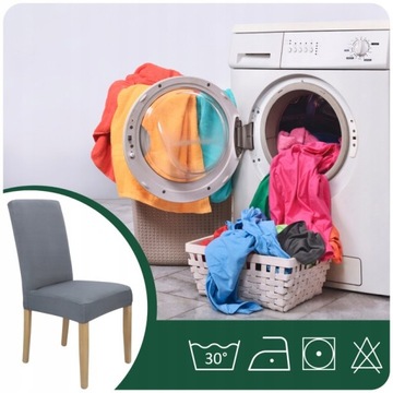 6 SZT POKROWCE NA KRZESŁA Pokrowiec Krzesło GRAFIT STALOWY Elastyczny