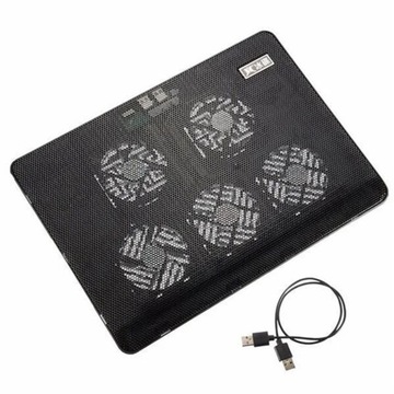 ОХЛАЖДАЮЩАЯ ПОДСТАВКА ДЛЯ НОУТБУКА 12–19 ДЮЙМОВ, 5 ВЕНТИЛЯТОРОВ, ОХЛАЖДАЮЩАЯ ПОДСТАВКА