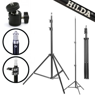 HILDA STATYW TRIPOD 2 METRY POZIOMICY LASEROWEJ 2 M GŁOWICA OBROTOWA 1/4