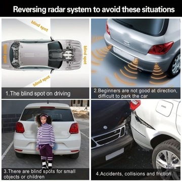 Светодиодный парковочный радар Auto Parktronic с 4 датчиками парковки