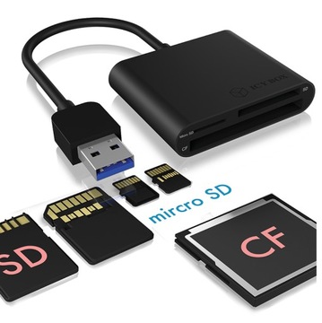 Adapter ICY BOX USB 3.2 - CompactFlash, SD, microSD