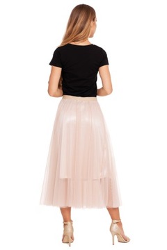 ЭЛЕГАНТНАЯ ЮБКА ИЗ ТЮЛЯ ЖЕНСКАЯ ЮБКА ДЛЯ НЕЕ MORAJ L/XL БЕЖЕВАЯ