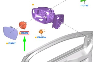 FORD EDGE MK2 MOTOR ZRCÁTKO PŘEDNÍHO 5155206 NOVÝ ORIGINÁLNÍ BU5A-17D6