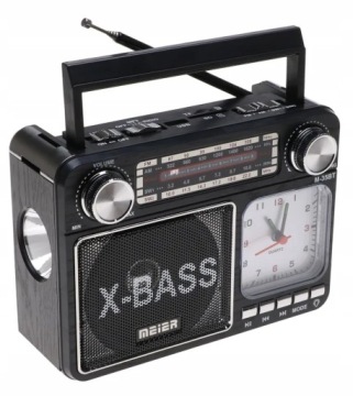 Rádio s hodinami a svítilnou Bluetooth MP3 Usb černé Meier M-35BT