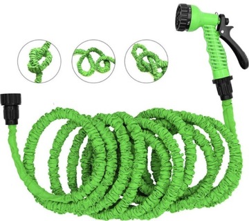 WĄŻ OGRODOWY ROZCIĄGLIWY 10M-30M + PISTOLET SZLAUF