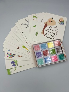 НАБОР ПАЛЬЧИЧНЫХ РИСОВАНИЙ КНИГА АЛЬБОМ КРАСКИ КАРТОЧКИ ДЛЯ РАСКРАСОК 60 ИЗОБРАЖЕНИЙ