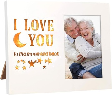 Ramka na Zdjęcia z Napisem I LOVE YOU Podświetlana