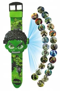 Zegarek HULK zielony led 3D ZEGAREK CYFROWY z projektorem
