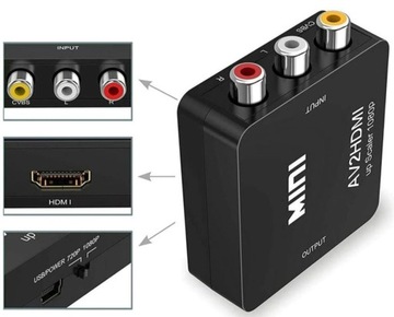 Адаптер Конвертер изображений CHINCH RCA - HDMI AV2HDMI