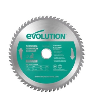 Piła widiowa TCT do cięcia aluminium Evolution 210mm 60z - do pił ukośnych