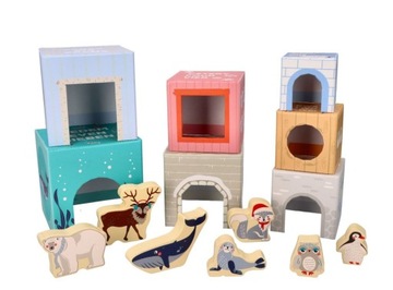 KUBECZKI UKŁADANKA PIRAMIDKA WIEŻA SORTER