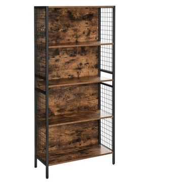 Regał do salonu na książki witryna LOFT Wykonany z metalu i solidnej płyty