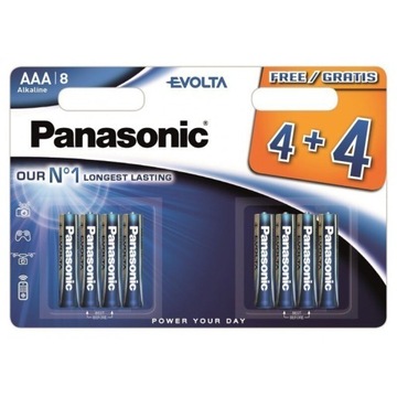 BATERIE PANASONIC EVOLTA AAA LR03 blister 8 sztuk