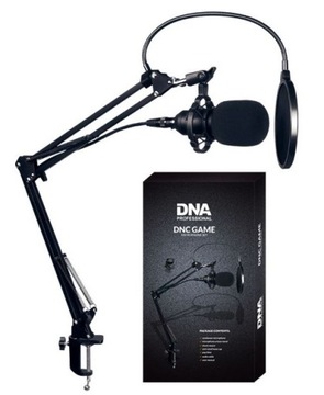 СТУДИЙНЫЙ КОНДЕНСАТОРНЫЙ МИКРОФОН DNA USB ИГРОВОЙ КОМПЛЕКТ ПОДСТАВКА POP-ФИЛЬТРА