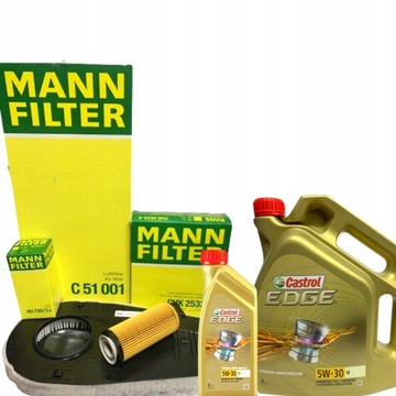 ZESTAW FILTRÓW BMW 5 F10 F11 518d 520d +CASTROL 6L