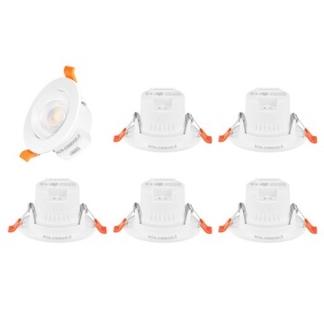 6* Lampy Sufitowa Wpuszczana Sufit LED 5W CCT 38°