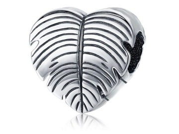 CHARMS PRZYWIESZKA SERDUSZKO HEART LISTEK LEAF