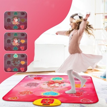 БОЛЬШОЙ ТАНЦЕВАЛЬНЫЙ КОВРИК ДЛЯ ДЕТЕЙ МУЗЫКАЛЬНЫЙ ТАНЦЕВАЛЬНЫЙ С 5 РЕЖИМАМИ ИГРЫ 3 УРОВНЯ