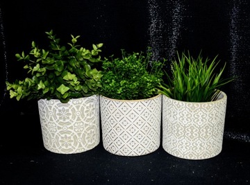 Osłonka doniczka CERAMICZNA BETONOWA h12,3cm