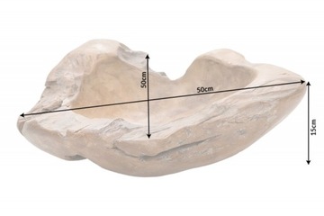 Миска из тикового дерева диаметром 50 см для фруктов.