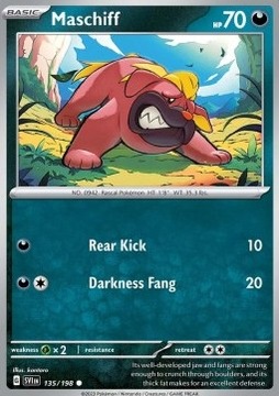 Oryginalna Karta Pokemon Scarlet & Violet - Maschiff SVI 135