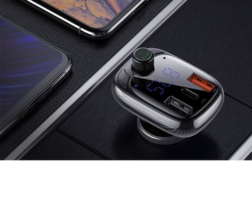 FM-ПЕРЕДАТЧИК BASEUS БЫСТРОЕ ЗАРЯДНОЕ УСТРОЙСТВО BLUETOOTH 3x USB USB-C 36 Вт PD QC 3.0