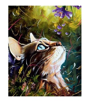 KOT HAFT DIAMENTOWY Diamond Painting 5D 30x40 MOZAIKA DIAMENTOWA HOBBY