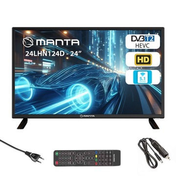 Manta TV 24 дюйма TV Portable DVBT2 USB CL Дополнительная защита
