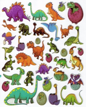 NAKLEJKI WYPUKŁE MOTYWACYJNE PUFFY 20x30cm. ALI DINOZAURY DINO