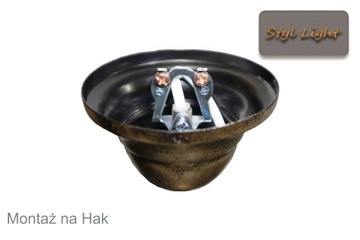 Żyrandol 3 Duży Liść III Rdza Klosz Alabaster