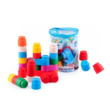 Сенсорные супермягкие кубики для детей 30 штук Dumi Blocks 6м+