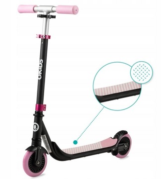 QKIDS HULAJNOGA BRO ALUMINIOWA KRATKA RÓŻOWA DWUKOŁOWA