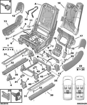 POUZDRO SEDAČKY LEVÝ CITROEN C8 8913.XC ORIGINÁLNÍ